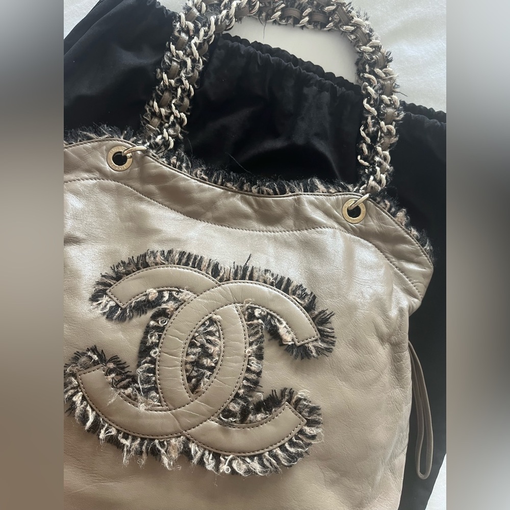 Chanel Tweed & Leather Handbag